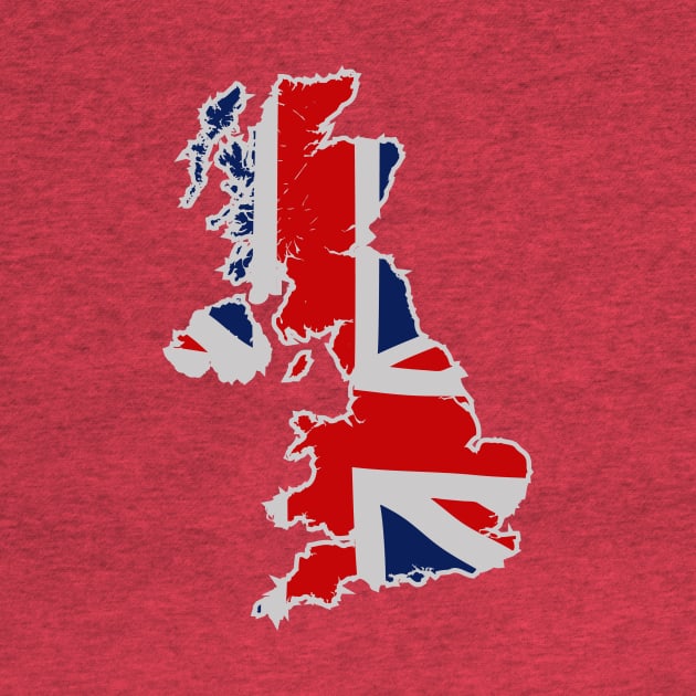 Great Britain (White Outline) by Sharkshock